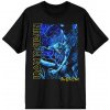 Iron Maiden tričko Fear of the Dark blue Tone Eddie Vertical Logo čierne