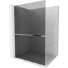 Mexen Kioto+ L, sprchová zástena Walk-In s poličkou a vešiakom 70 x 200 cm, 8mm šedé sklo, chrómový profil, 800-070-123-01-40