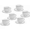 Opal krajka s modrou linkou kávová súprava 6ks šálok s podšálkami (Súprava pre 6 osôb 12-dielná)