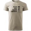 Play Eat Sleep Repeat game - Klasické pánske tričko vyššej gramáže - S ( Ľadovo sivá )