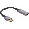 Lanberg Displayport(M)-HDMI(F)4K adaptér na 20cm kabelu stříbrný