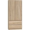 VENETI Šatníková skriňa 90 cm so šuplíkmi TAAVI - dub sonoma