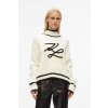 SVETER KARL LAGERFELD SOUTACHE AUTOGRAPH KNIT WHITE