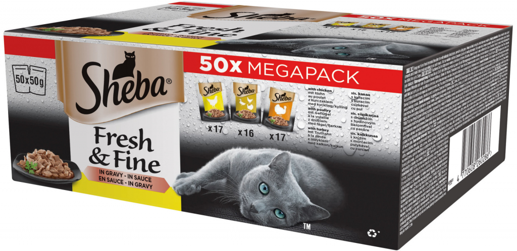 Sheba Fresh&Fine hydinový výber 50 x 50 g