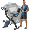 Hop-Sport 3-v-1 skladací bicykel HS-3010x Grix s odporovými pásmi, LCD displejom a snímačmi srdcového tepu - ergometer s 8 úrovňami odporu