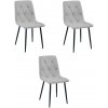 Set troch jedálenských stoličiek LIBRA svetlosivé / čierne nohy (3 ks)
