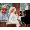 Diamondi Diamantové maľovanie DIEVČATKO HRAJÚCE NA PIÁNO 40 x 50 cm bez rámu a bez vypnutia plátna