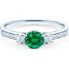 Zásnubný prsteň Dream: biele zlato, smaragd - DR-SZM-BSZ-B-2 SAVICKI