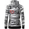 Nemecký ovčiak ekg - Mikina dámska trendy zipper s kapucňou - XS ( Šedý maskáč )