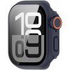 AppleMix Tvrdené sklo + kryt / rámček pre Apple Watch 6 / 5 / 4 / SE / SE2 44 mm + kryt korunky - polnočne modrý