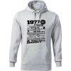 1977 v kocke - Mikina pánska Cape s kapucňou - L ( Svetlosivý melír )