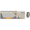 Canyon SET-W5, Wireless bezdrôtové combo - multimed. klávesnica, SK/CZ + opt. myš až 1600 dpi, svetlo šedá s oranžovými CNS-HSETW5BG-CS