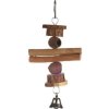 FLAMINGO Hračka drevo/orechy/zvonček 11 x 11 x 21,5 cm