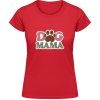 Akciové Dámske Tričko Soft-Style Gildan - Nápis Dog Mama - Červená - M - Dámske