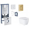 Grohe Rapid SLX - Set predstenovej inštalácie, klozetu, dosky SoftClose, tlačidla Skate Cosmopolitan a súpravy na vhadzovanie tabliet, kefovaný Cool Sunrise SANI11BB4150