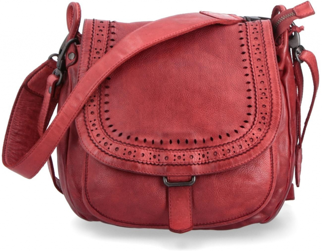 Noelia Bolger kožená crossbody kabelka NB 2030 Červená