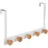 5five Simply Smart Držiak na uteráky White Bamb, biela/s drevenými prvkami