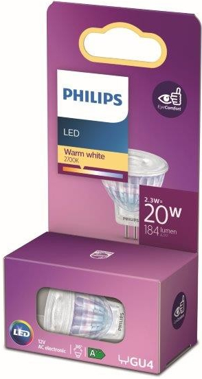Philips 8718699774073 LED žiarovka 1x2,3W GU4 184lm 2700K teplá biela, bodová, Eyecomfort