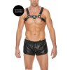 Kožený harness Ouch! Chest Bulldog čierny L/XL, pánsky kožený postroj