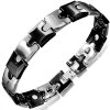 Šperky eshop - Tungstenový náramok, puzzle časti v čiernom a striebornom farebnom prevedení AB12.07