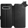 Flip puzdro na mobil Samsung Galaxy S10 – Čierne – kožené – Black Leather 5903226811854