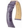Kožený remienok Hirsch London L 04207084-7, fialový, aligátorová koža, dĺžka L, Quick Release 18 mm