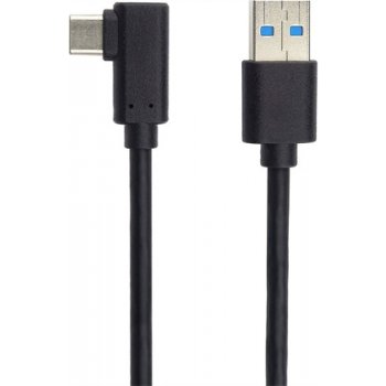 PremiumCord ku31cz1bk USB typ C/M zahnutý konektor 90° - USB 3.0 A/M, 1m