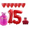 HeliumKing Hélium párty set na 15. narodeniny s červenými balónmi