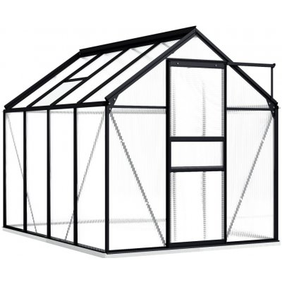 Multidom Hliníkový skleník s podkladovým rámom, antracitový 4,75 m²