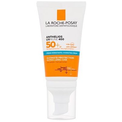 La Roche-Posay Anthelios UVMUNE 400 Hydrating Cream SPF50+ transparentní neparfemovaný opalovací krém pro citlivou pleť s voděodolným složením 50 ml pro ženy