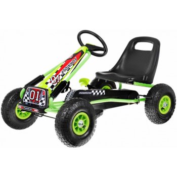 Majlo Toys šliapacia motokára s nafukovacími kolesami Formule 15 zelená