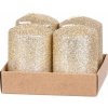 Sviečka MagicHome Vianoce 4 x 6 cm zlatá s glitrami adventná 4 ks