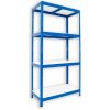 Kovový regál do technickej miestnosti Biedrax 50 x 60 x 180 cm, modrý - 4 police biele lamino 12mm