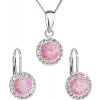 Evolution Group Třpytivá souprava šperků s krystaly Preciosa 39160.1 & light rose s.opal