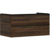 Hansgrohe Xelu Q Umývadlová skrinka, 50x98x55 cm, 2 zásuvky, tmavý orech/matná čierna 54081670-HG