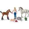 Schleich Návšteva lekára u kobyly a žriebätka, 42486
