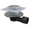 Alcadrain Podlahový prívod 105 × 105/50/75 mm strana, mriežka z nehrdzavejúcej ocele APV3344