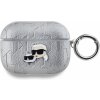 Karl Lagerfeld PU Embossed Karl and Choupette Heads puzdro pre AirPods Pro, strieborné 57983120865