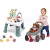 Set didaktický stolík Activity Table Little Smoby a chodítko a kočík a príves Buggy 3v1