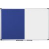 Bi-Office Popisovacia magnetická tabuľa a textilná nástenka, biela/modrá, 900 x 600 mm