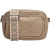 Beagles dámska crossbody kabelka Malaga s dekoratívnym popruhom - svetlá taupe