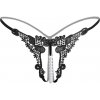 TINK Tatoo Lace Pearl G-String Black Otvorené nohavičky S/M