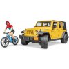 Bruder 2543 Jeep Wrangler Rubicon Unlimited s horským bicyklom a cyklistom
