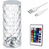 Izoxis Krištáľová LED stolná lampa -16 farieb s diaľkovým ovládaním, 400 mAh