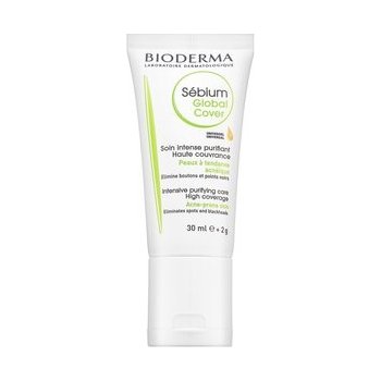 Bioderma Sébium Global Cover intenzívne krycia tónovacia starostlivosť pre pleť so sklonom k akné Universal Tint + Anti-Redness Corector 30 ml