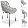 NOELA Stolička záhradná GABY, sivá 4 ks
