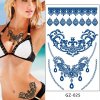REBELULU Vodeodolná dočasné tetovanie tetovačka samolepka Ornament Flower Necklace Lace Flash tetovanie Krása Body Art Paže Dočasné Tatoo ženy