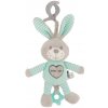 Baby Mix hrajúci plyšový Králik s klipom mätová