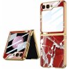 GKK GLASS Ochranný Samsung Galaxy Z Flip5 5G RED MARBLE