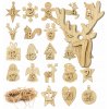 Adventný kalendár DREVENÉ ČÍSLA na zavesenie DIY SADA Ozdoby